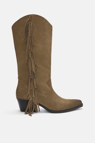 Bottes De Cowboy À Franges En Cuir - Pull&Bear - Modalova