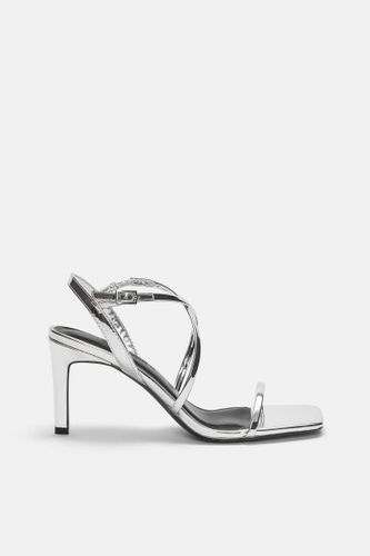 Sandales À Talon Métallisées - Pull&Bear - Modalova