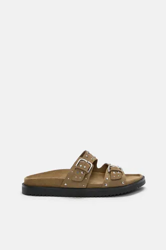Sandales Boucles Rivets Cuir - Pull&Bear - Modalova