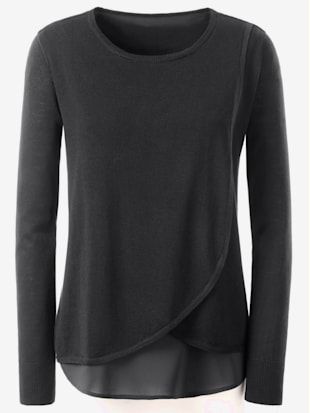 Pull bimatière effet cache-coeur inversé en maille fine - Creation L - Modalova
