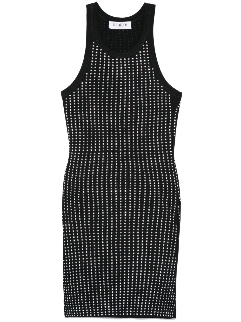 Strass Embellished Short Dress - The Attico - Modalova