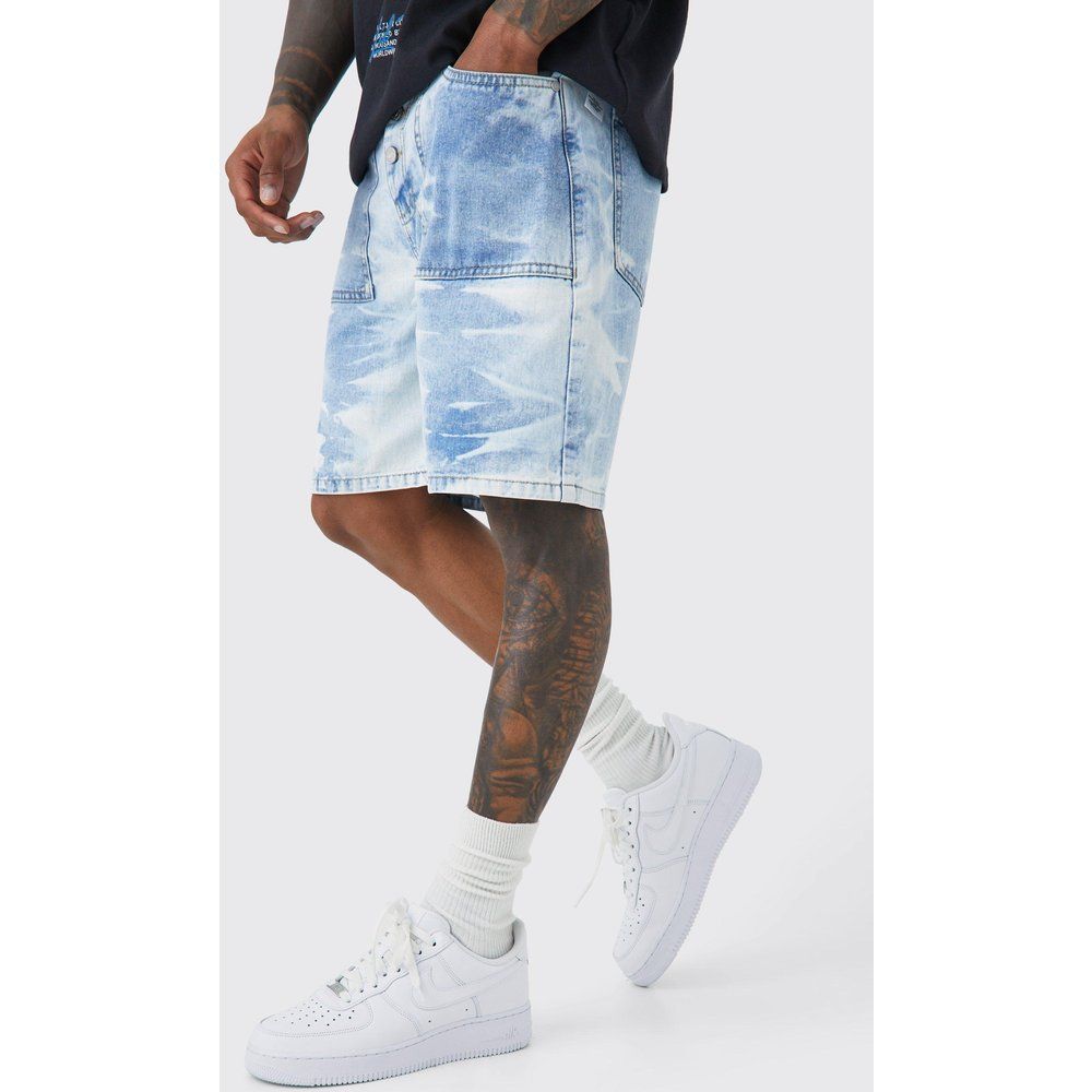 Short ample délavé en jean - 34 - Boohooman - Modalova