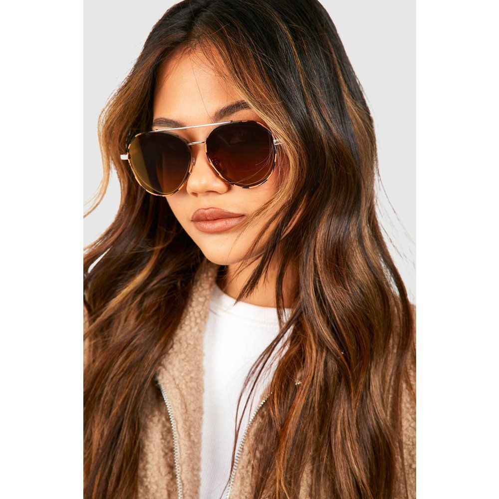 Lunettes De Soleil Rondes - One Size - boohoo - Modalova