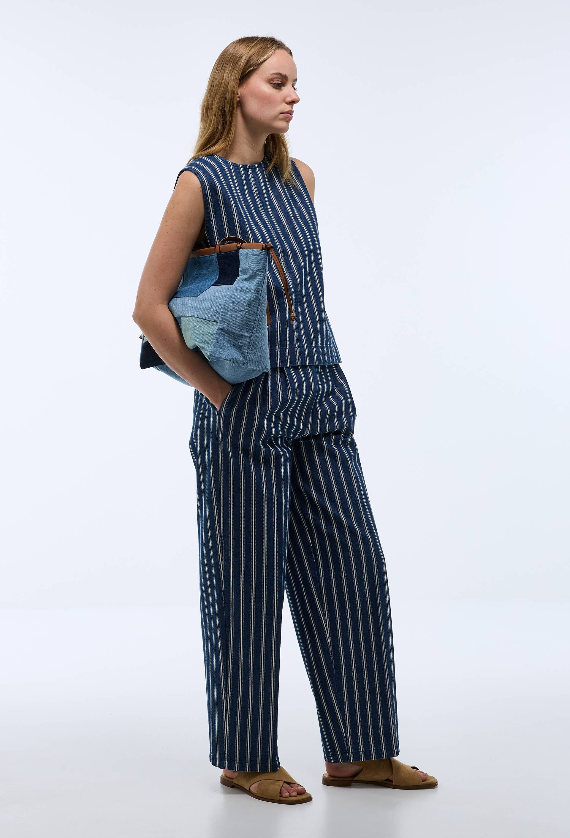 Cabas en denim patchwork - MONOPRIX PREMIUM - Modalova
