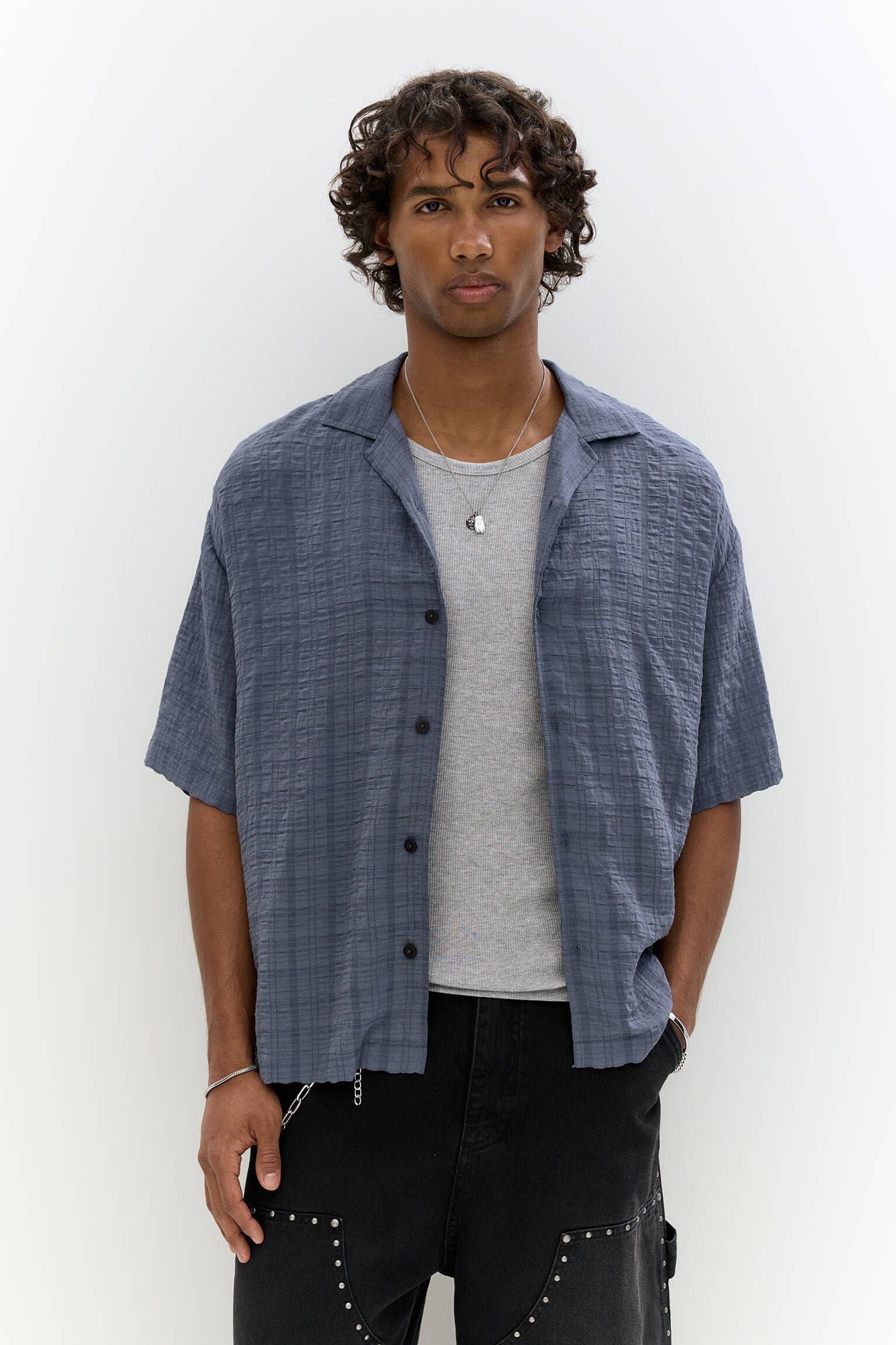 Chemise À Carreaux Seersucker - Pull&Bear - Modalova