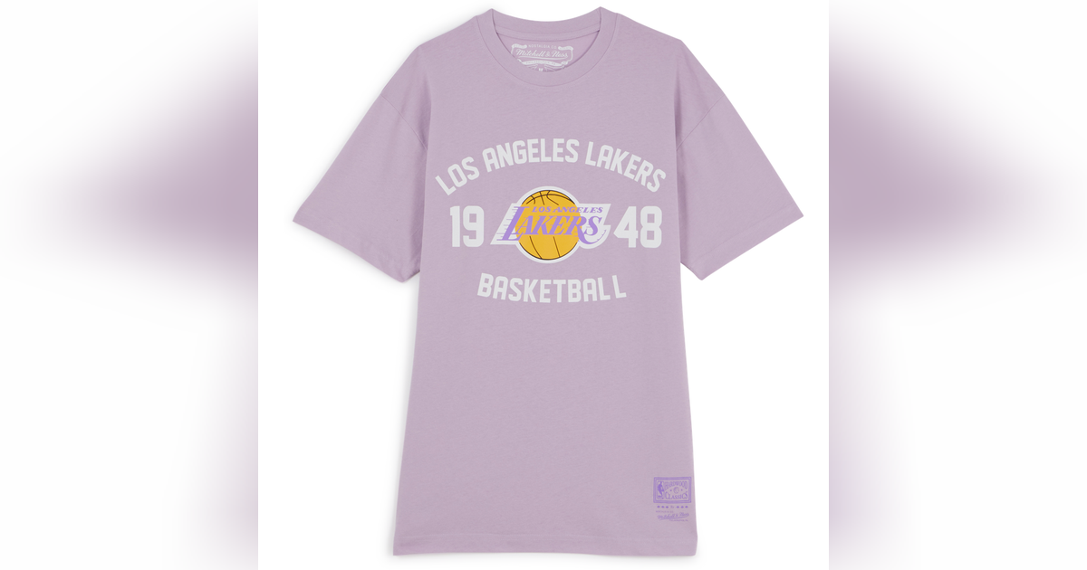 MITCHELL & NESS TEE SHIRT LAKERS BRODERIES YELLOW - T-SHIRTS MEN