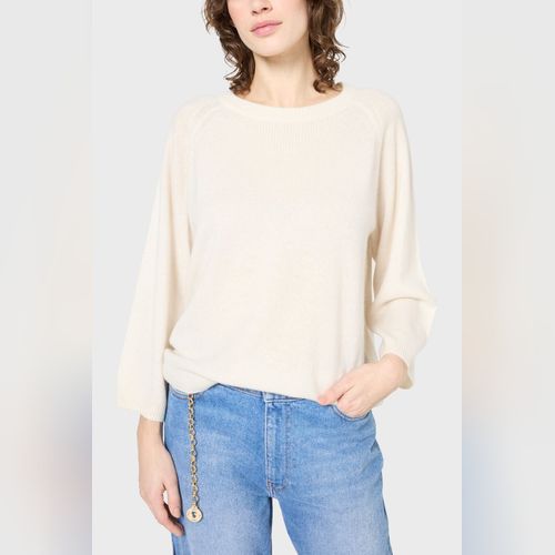 Pull Gérard Déral 50% Yak 50% Laine, écusson GD - Style Collège Marine/gris, Manches Longues